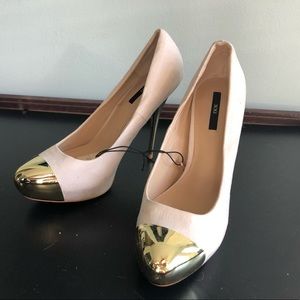 Forever 21 Pink Mirrored Gold High Heels 7.5 NWT